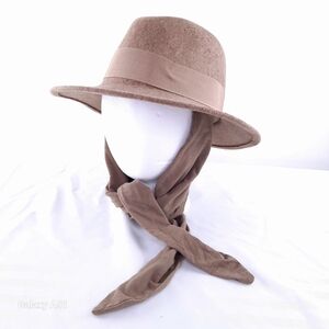 ❤️ Medium Tan Wide-Brimmed wool Safari Hat with ties